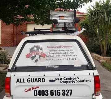All Guard Pest Control van showing commercial and domestic pest services
